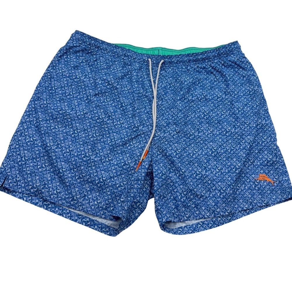 Tommy Bahama Swim Trunks Mens 2XLB Geometric Print Recycled Polyester Shorts